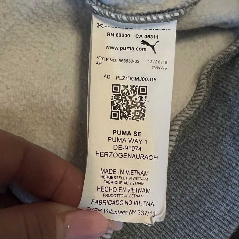 Puma Pullover Hoodie, grey, 3D front embossing, men’s size L - Picture 10 of 13